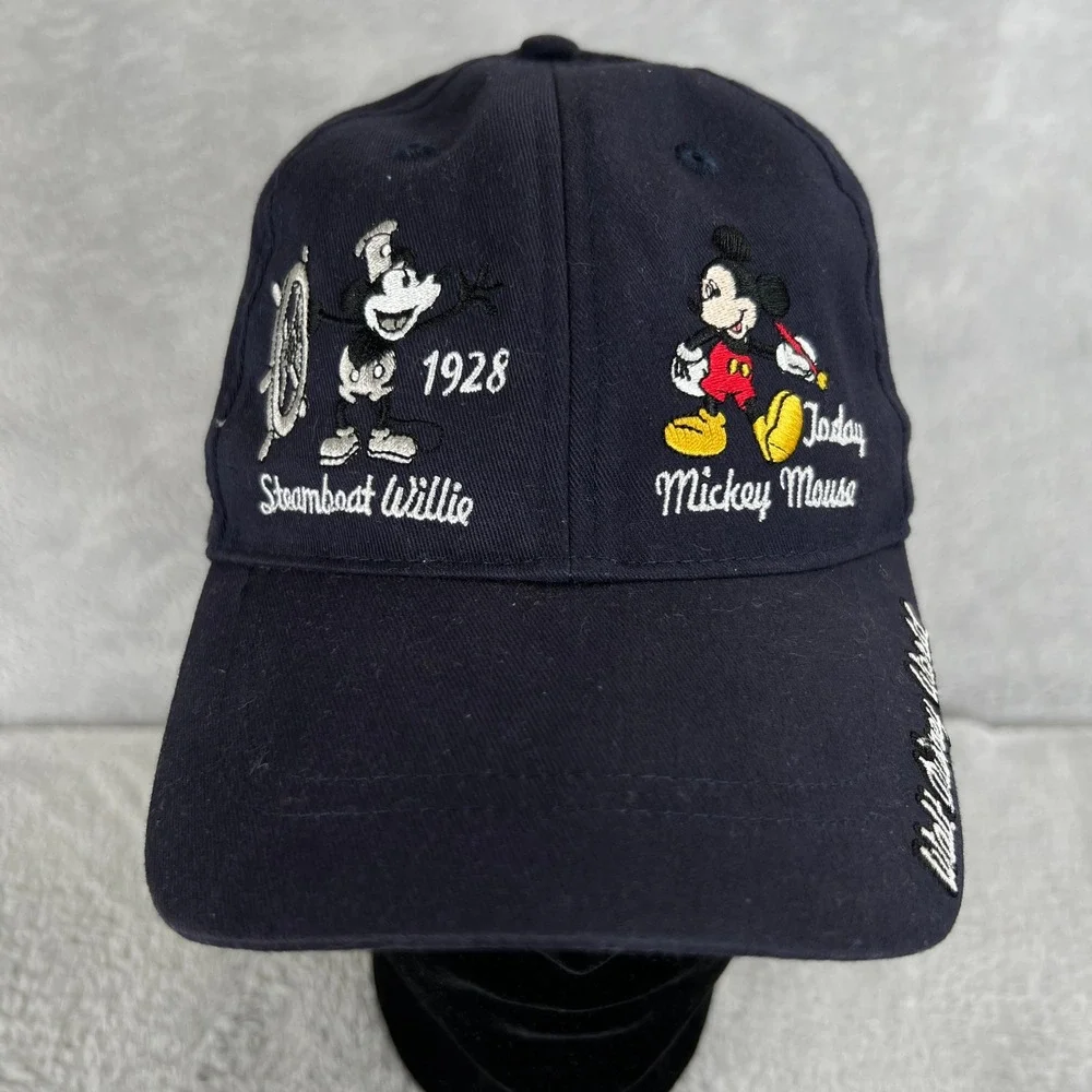 All Over Stitch Disney Parks Mickey Mouse Through The Years Hat Navy Embroidered
